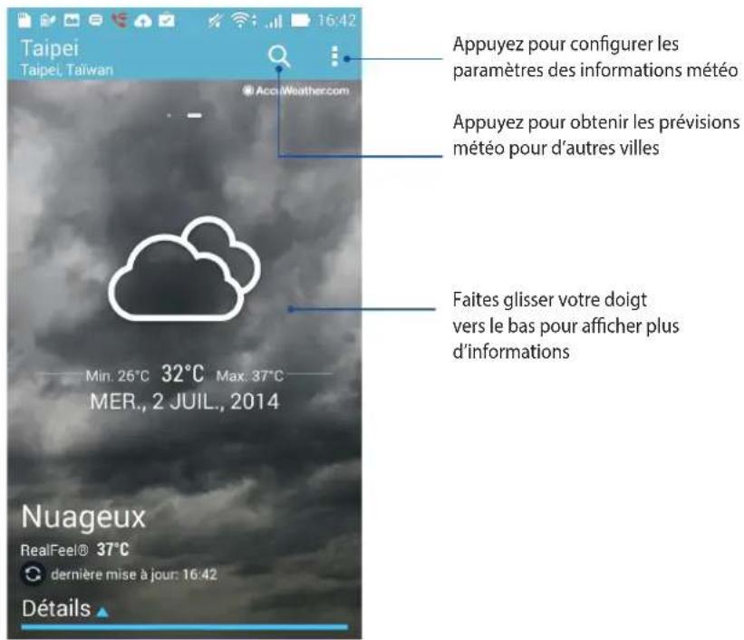 ASUS ZenFone A500KL - Écran d'accueil Météo - 1