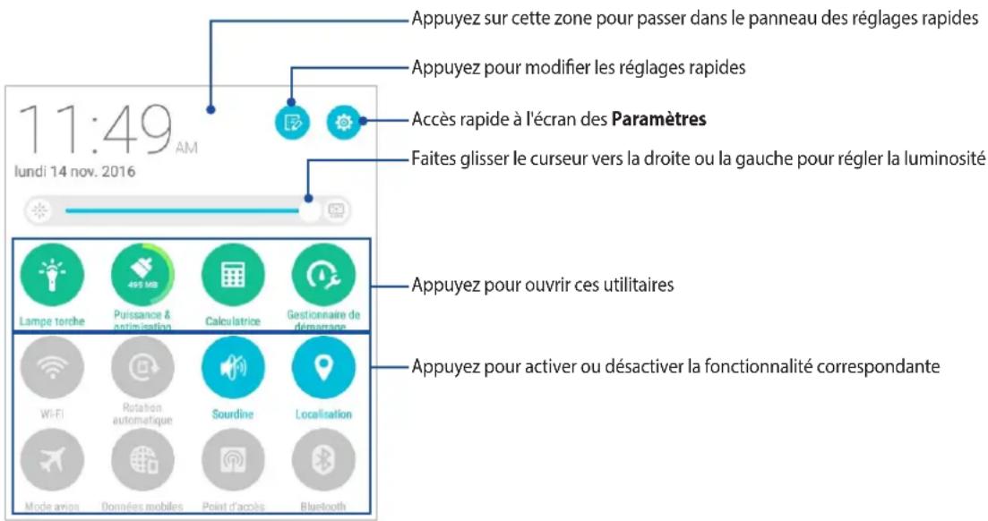 ASUS ZenFone Go ZB690KG - Réglages rapides - 1