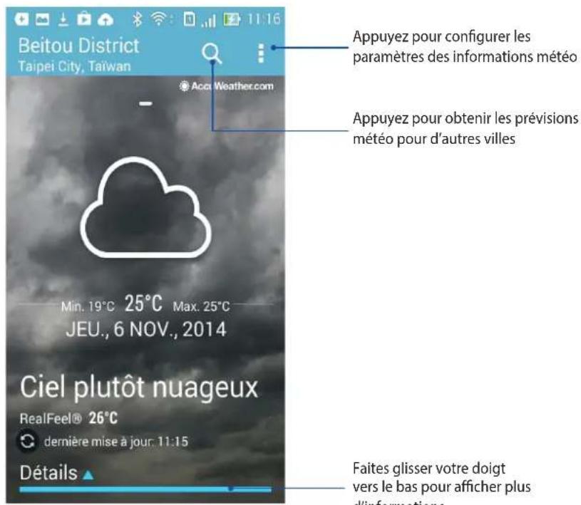 ASUS ZenFone A400CG - Écran d'accueil Météo - 1