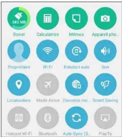 ASUS ZenFone A400CXG - Utiliser le menu des réglages rapides - 1