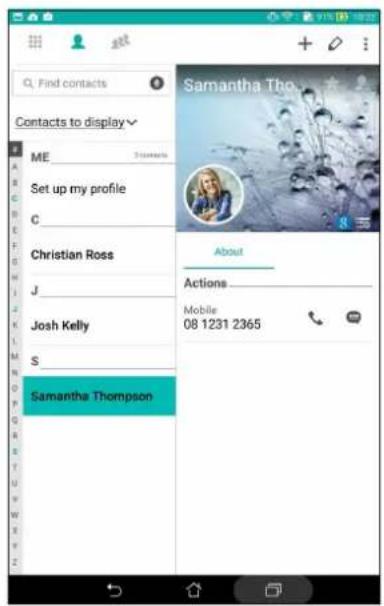 ASUS ZenPad 10 P023 - Appuyez sur Contacts à afficher. - 2