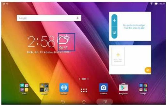 ASUS ZenPad 10 P023 - Ouvrir l'application Météo - 1