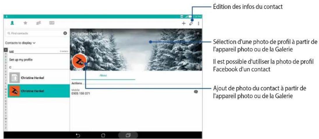 ASUS ZenPad 10 P00C - Personnaliser le profil d'un contact - 1