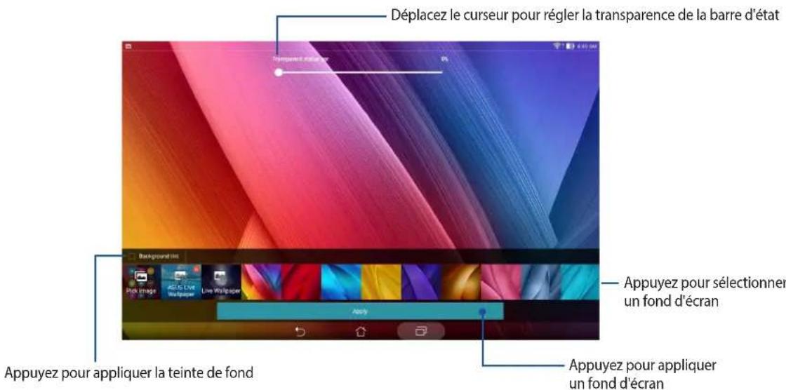 ASUS ZenPad 10 P00C - Modifier le fond d'écran et sa teinte - 1