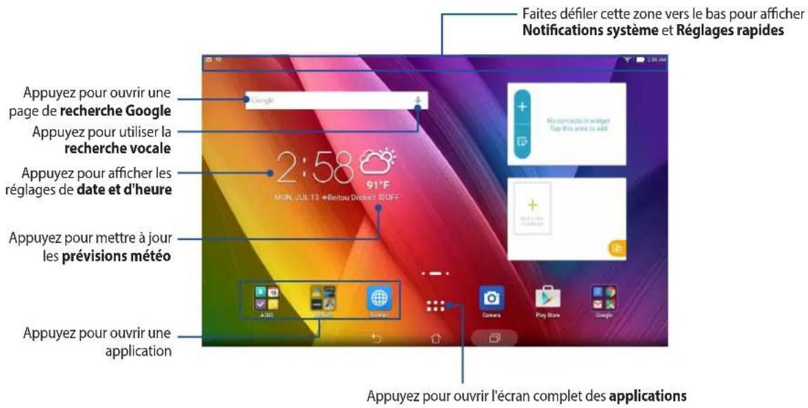 ASUS ZenPad 10 P00C - Écran d'accueil - 1