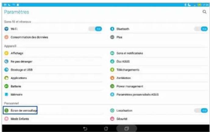 ASUS ZenPad 10 P00C - Personnaliser l'écran de verrouillage - 2