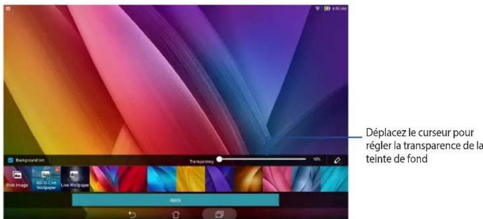 ASUS ZenPad 10 P00C - Modifier le fond d'écran et sa teinte - 2