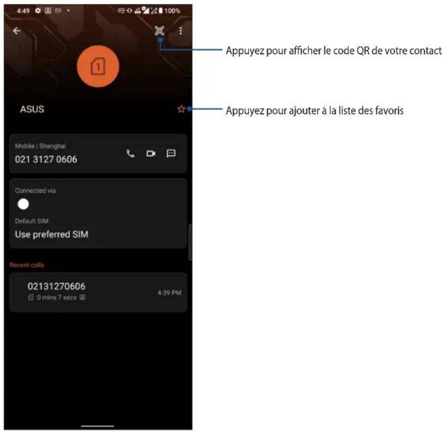 ASUS ROG Phone 6 Pro - Personnaliser le profil d'un contact - 1