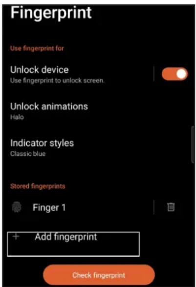 ASUS ROG Phone 6 Pro - Configurer votre empreinte digitale à partir du menu des paramètres - 3