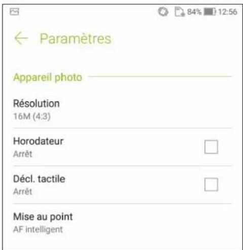 ASUS ZenFone Live ZB553KL - Paramètres photo - 2
