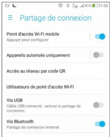 ASUS ZenFone Live ZB553KL - Partage de connexion Bluetooth - 1