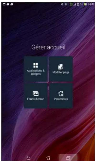ASUS MeMO Pad 7 ME171C - Personnaliser l'écran d'accueil - 1
