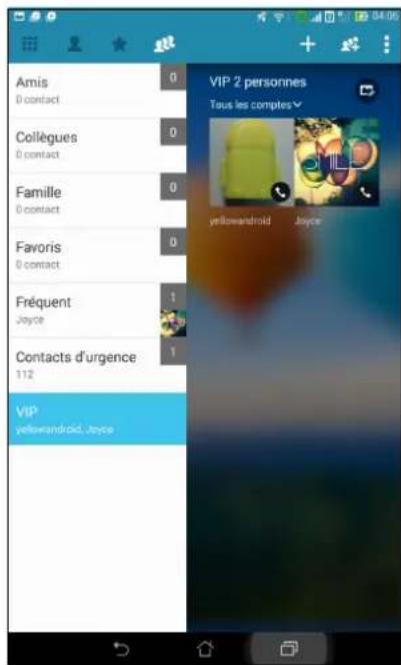 ASUS MeMO Pad 7 ME171C - Définir un contact en tant que VIP à partir de l'écran VIP - 3