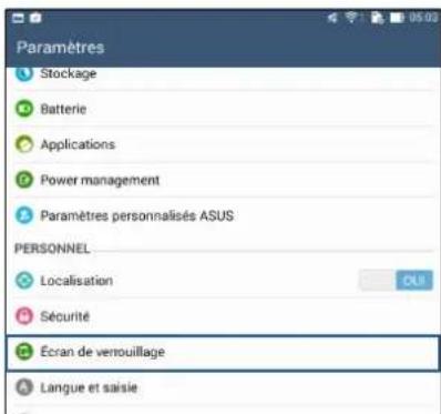 ASUS MeMO Pad 7 ME171C - Personnaliser l'écran de verrouillage - 1