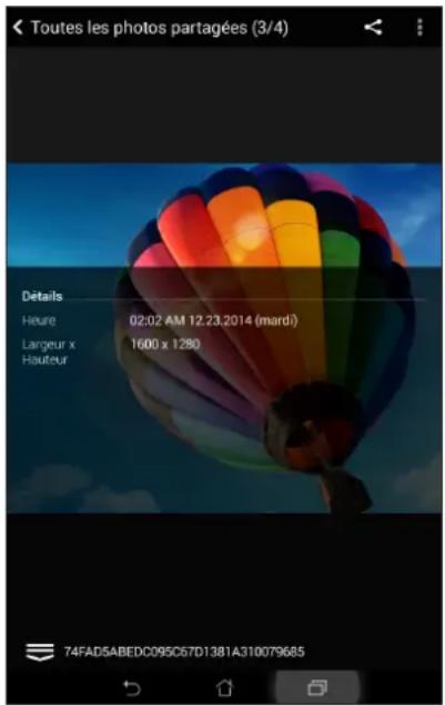 ASUS MeMO Pad 7 ME171C - Visualiser les informations de localisation d'une photo - 2