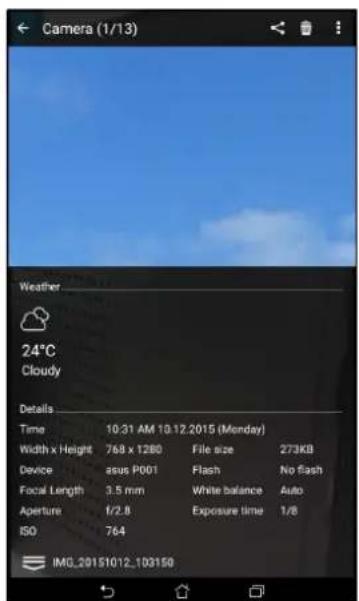 ASUS ZenPad C 7.0 Z170MG - Visualiser les informations de localisation d'une photo - 2