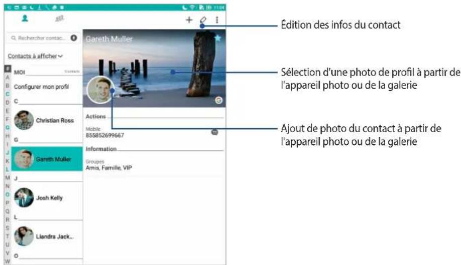 ASUS ZenPad 3S 10 Z500KL - Personnaliser le profil d'un contact - 1