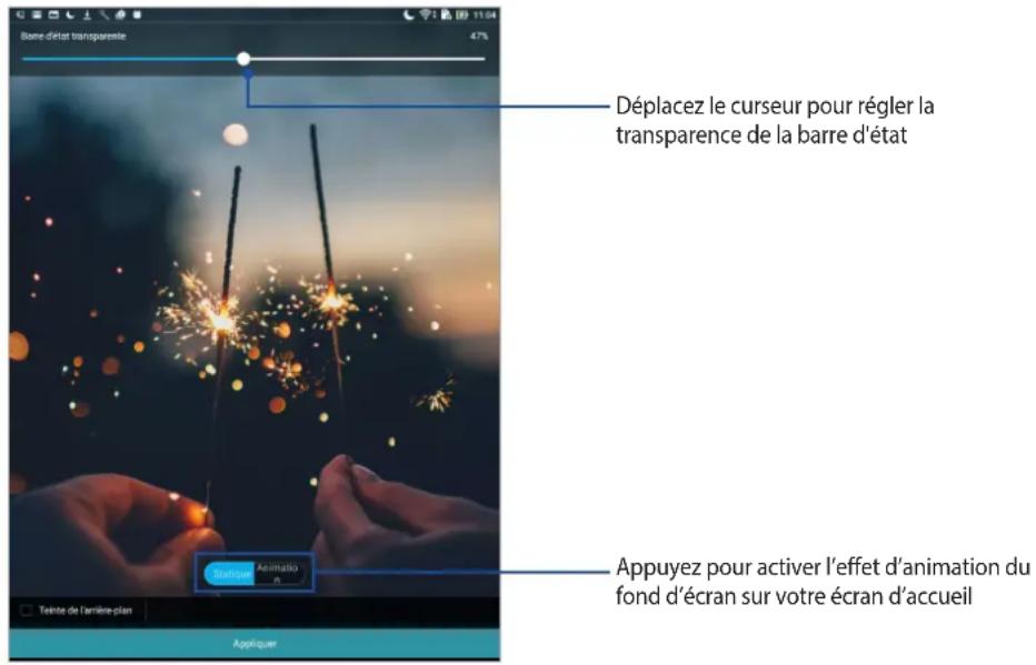 ASUS ZenPad 3S 10 Z500KL - Modifier le fond d'écran et sa teinte - 1