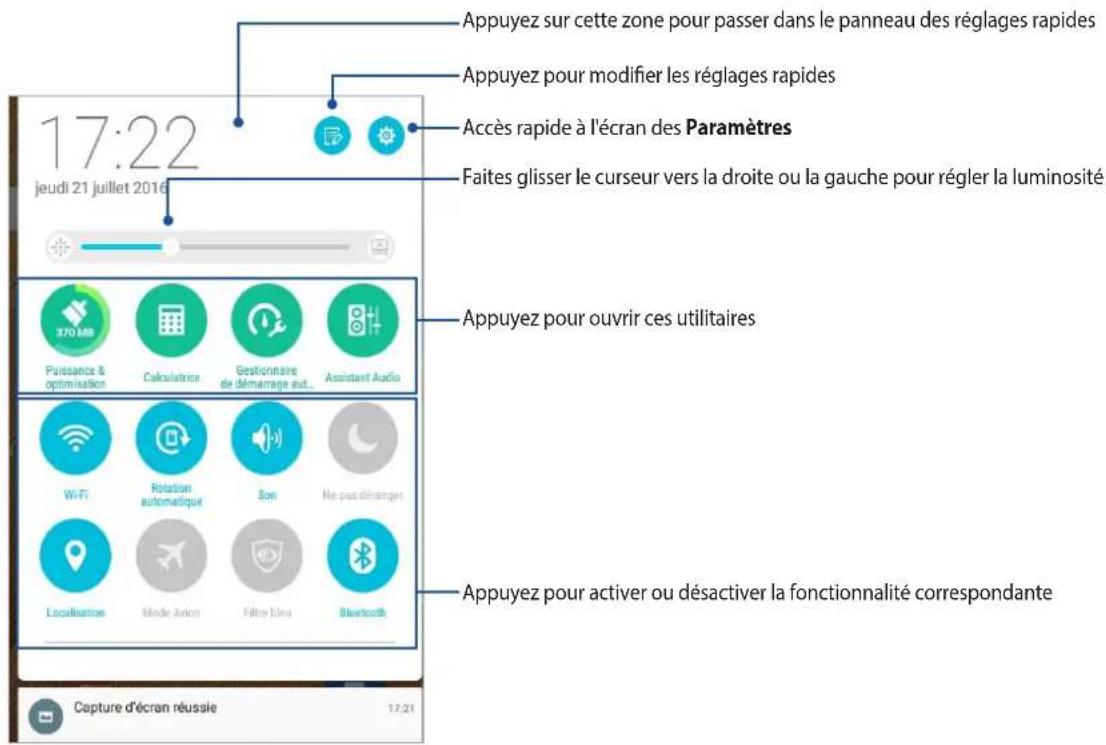 ASUS ZenPad 3S 10 Z500KL - Réglages rapides - 1