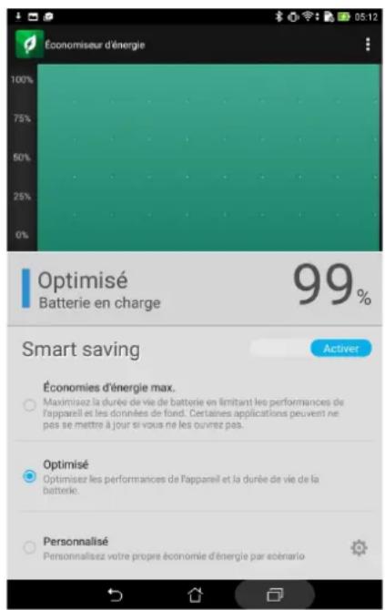ASUS ZenPad 7.0 Z370KL - Configuration de l'économiseur d'énergie - 1