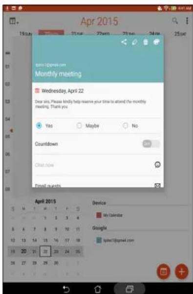 ASUS ZenPad 7.0 Z370KL - Accepter ou décliner une invitation - 1