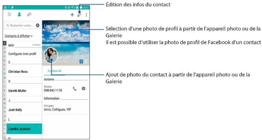 ASUS ZenPad 7.0 Z370KL - Personnaliser le profil d'un contact - 1