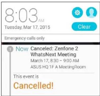 ASUS ZenPad C 7.0 Z170CX - Alerte de début d'événement - 2