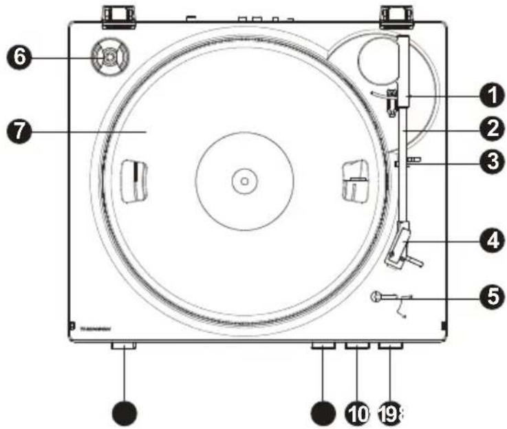 THOMSON TT351 - IMPORTANTE. Não DESLOQUE O BRAÇÃO DA AGULHA COM A MAO. USE O CONTROLLO DO BOTÃO DE REPRODUÇÃO AUTOMÁTICA. - 2
