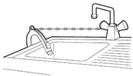 LG W4WV75961 - Anschluss des Ablaufschlauchs mit der Winkelhalterung - 3