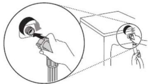 LG W4WV75961 - Connessione del tubo all'elettrodomestico - 1