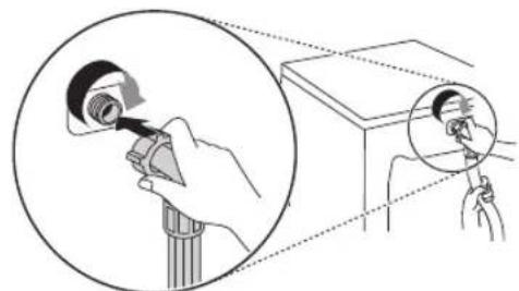 LG W4WV75961 - Raccorder le tuyau à l'appareil - 1