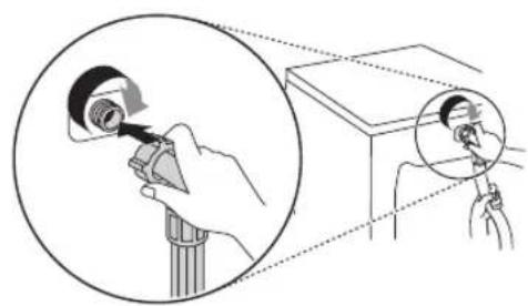 LG W4WV75961 - Anschluss des Schlauchs an den Wasserhahn - 1