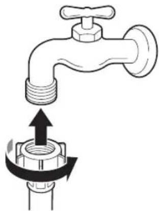 LG W4WV75961 - Raccordement d'un tuyau de type visse à un robinet avec filetage - 1