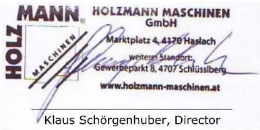 Holzmann BSG13E - KONFORMITÄTSERKLÄRUNG/CERTIFICATE OF CONFORMITY - 2