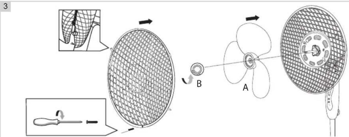 BESTRON ASV45ZR - MONTAJE - Ensamblaje del ventilador - 1