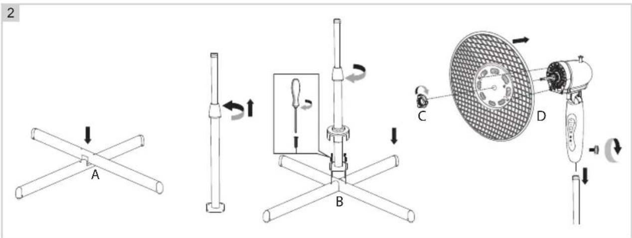 BESTRON ASV45ZR - MONTAJE - Ensamblaje del pedestal - 1