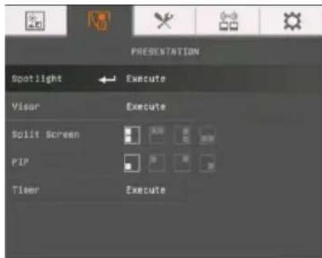 AVer AVerVision F70W - MENU OSD (On screen display, affichage sur l'écran) - 3