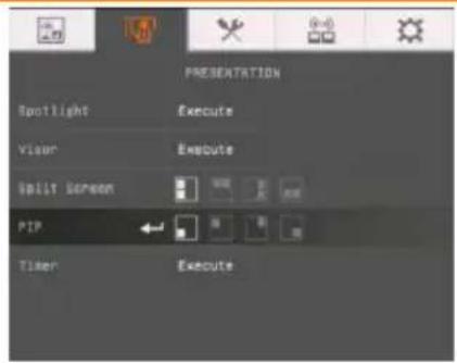 AVer AVerVision F70W - Ecran du menu - 1