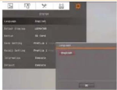 AVer AVerVision F70W - Ecran du menu - 1