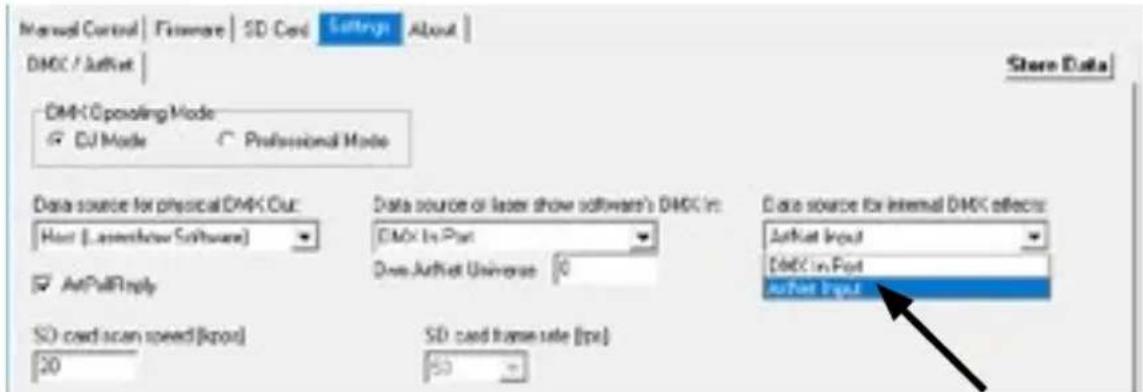 Laserworld DS2000RGB MK3 - g) Steuerung mit ArtNet - 1