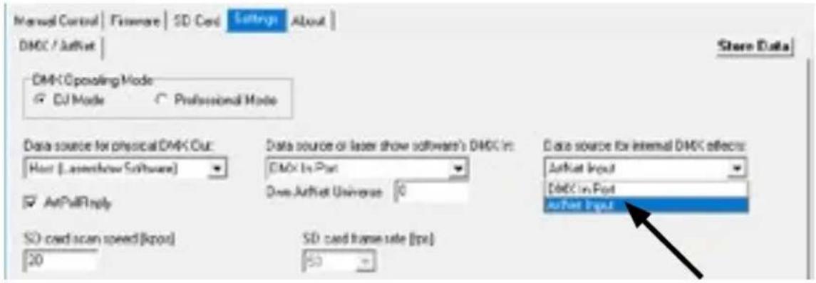 Laserworld DS1000RGB MK3 - g) Steuerung mit ArtNet - 1