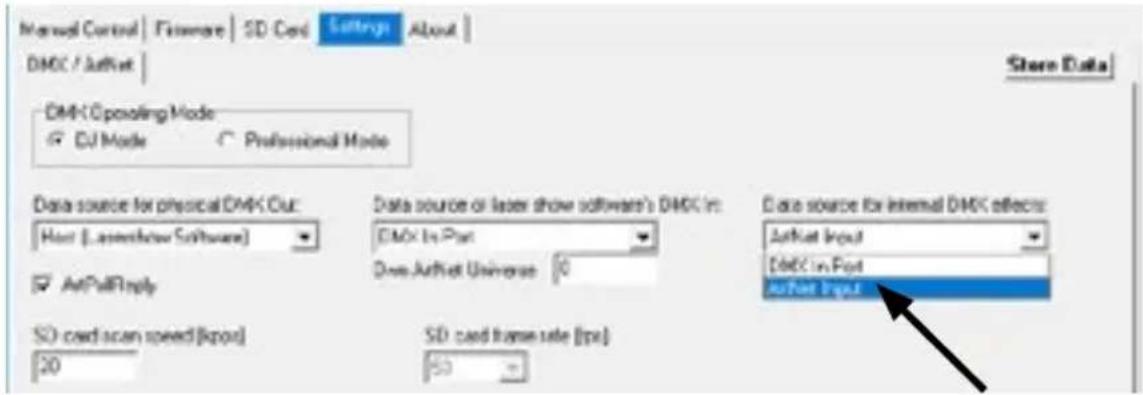 Laserworld DS3000RGB MK3 - g) Steuerung mit ArtNet - 1