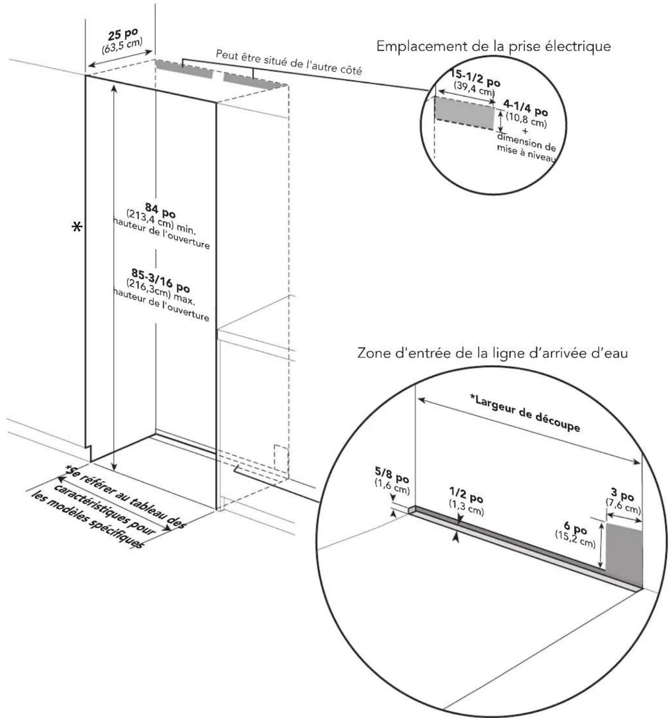 VIKING VFI7300WRSB - Dimensions de découpe - 1