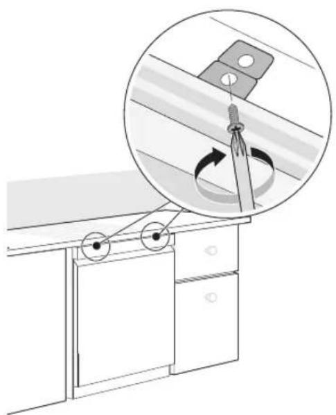LG LDFN4542B - Fijación del lavavajillas al mostrador - 1