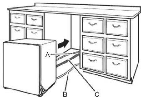 AMANA ADB1400AMS - Move dishwasher close to cabinet opening - 1