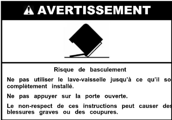 AMANA ADB1400AMS - INSTRUCTIONS D'INSTALLATION - 1
