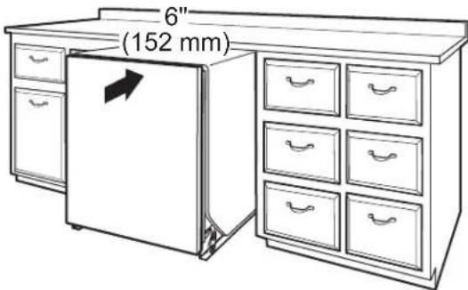AMANA ADB1400AMS - Move dishwasher close to cabinet opening - 4