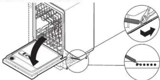 AMANA ADB1400AMS - Porte se ferme trop rapidement - diminuertension des ressorts - 1