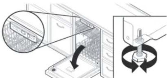 AMANA ADB1400AMS - Vérifier l'aplomb et régler les pieds au besoin - 4
