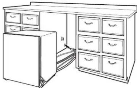 AMANA ADB1400AMS - Move dishwasher close to cabinet opening - 2